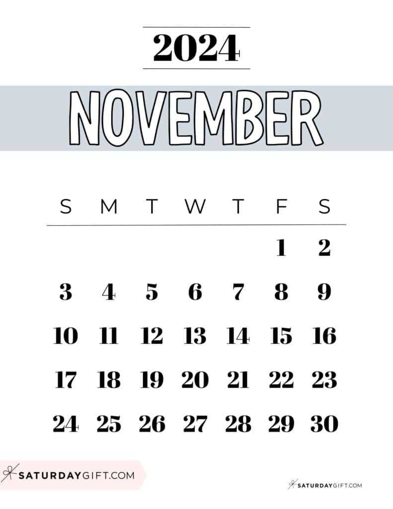 blank calendar template november