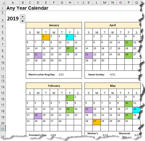 double month calendar template