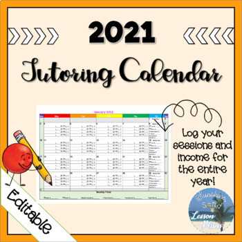 tutoring calendar template