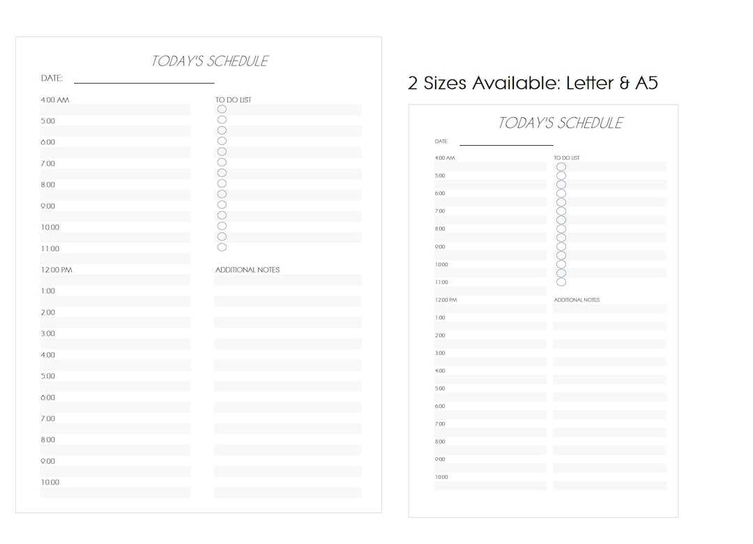 4 day calendar template