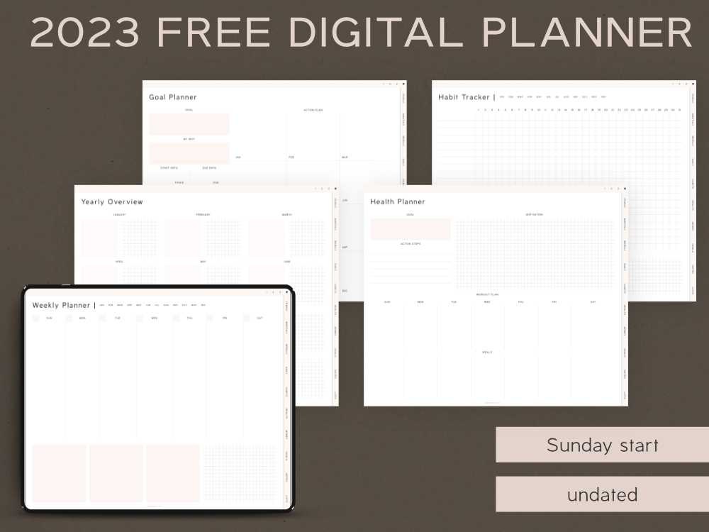 free calendar template for goodnotes