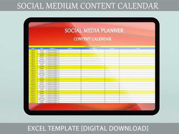 content calendar template download