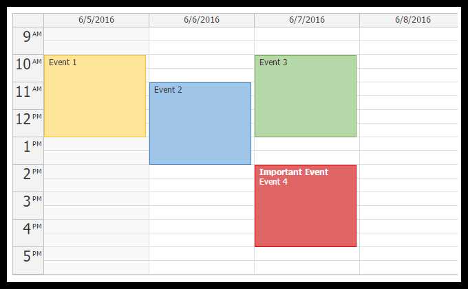 calendar template javascript