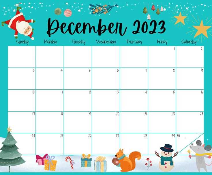 cute december calendar template