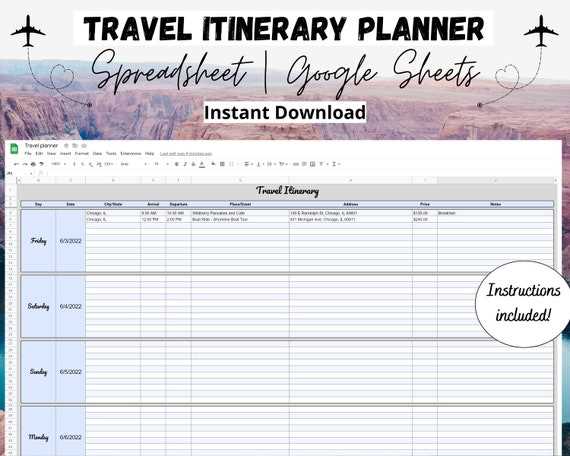 travel calendar template