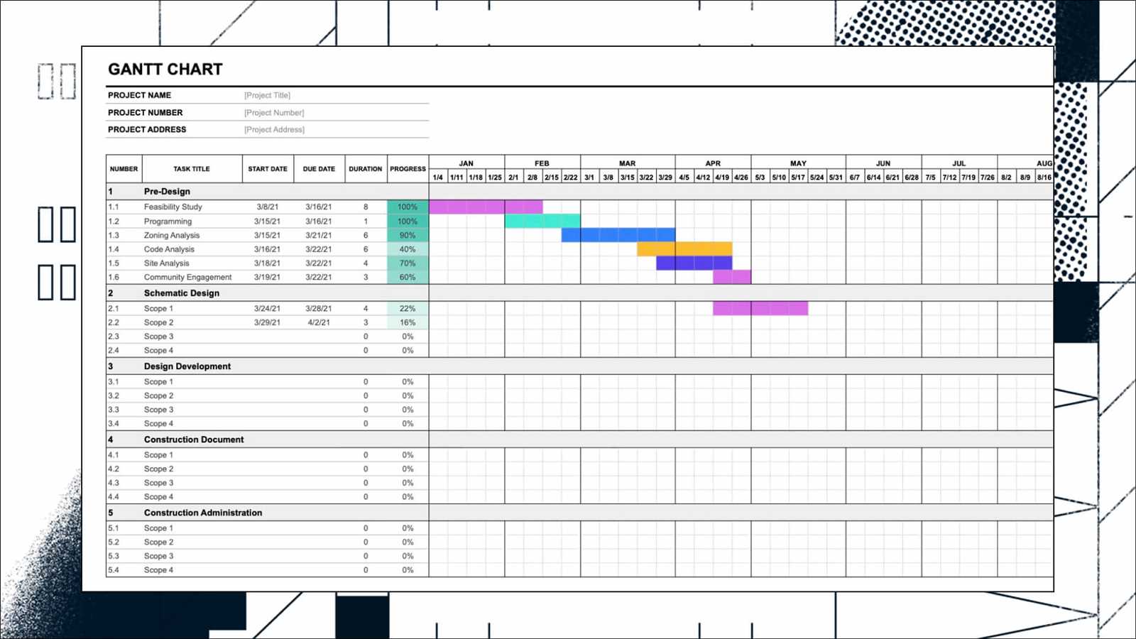 calendar gantt chart template