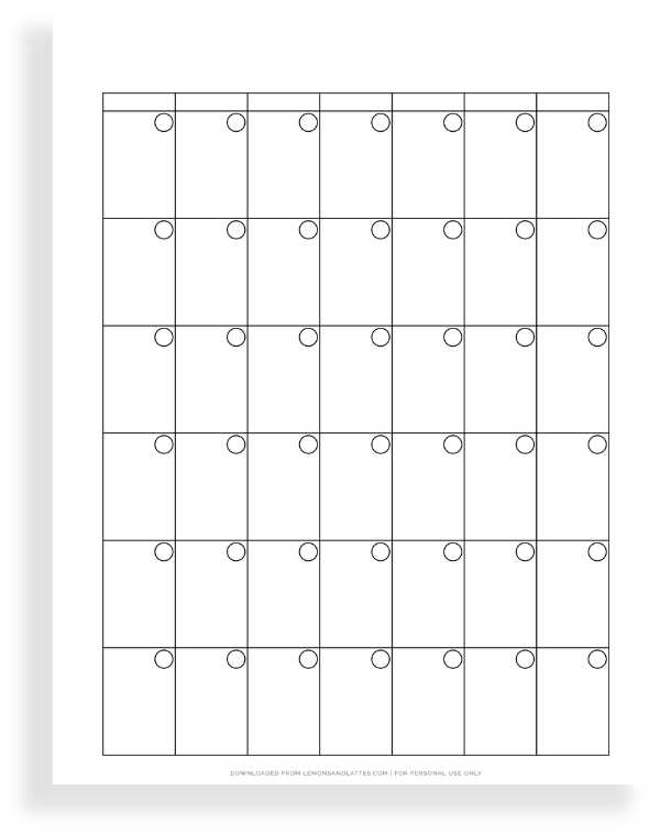 calendar template empty