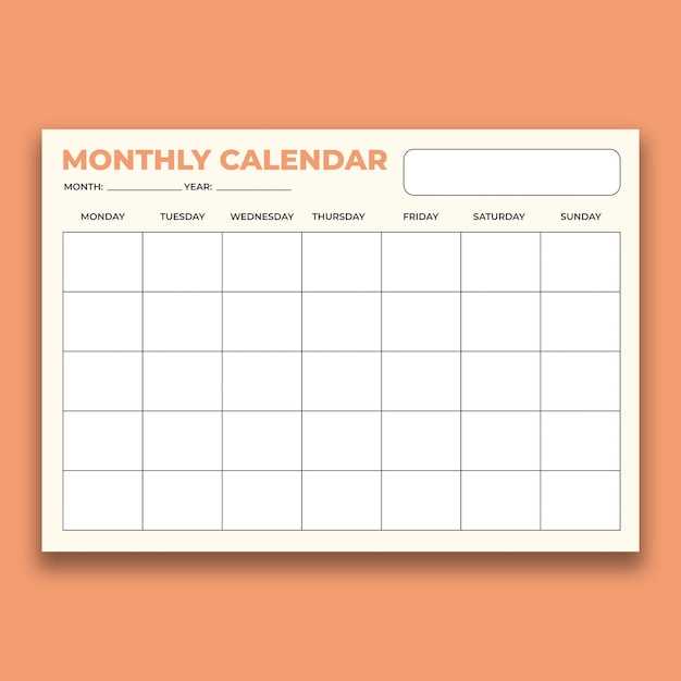 blank calendar template month