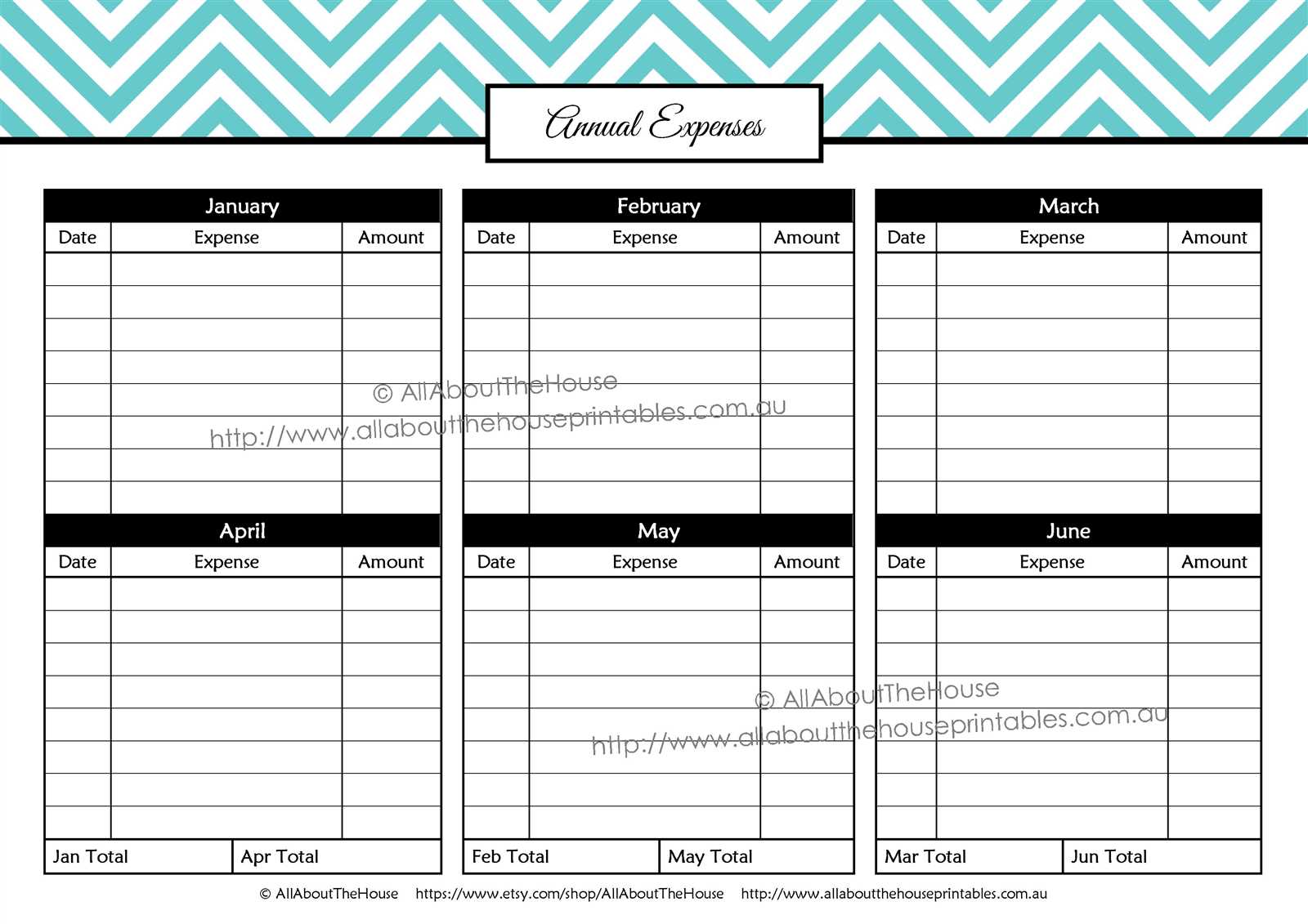 expense calendar template