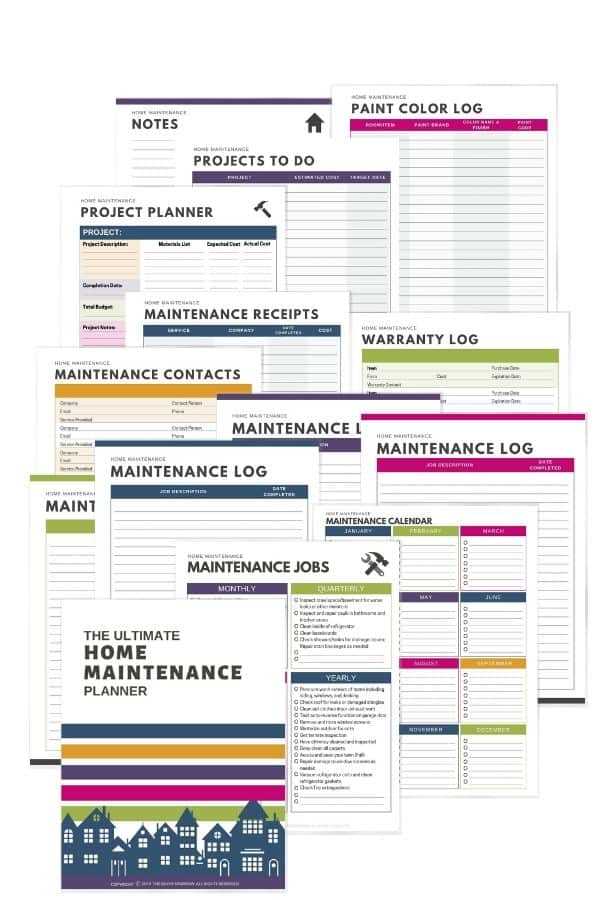 maintenance calendar template