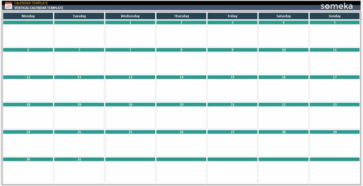 vertical calendar template