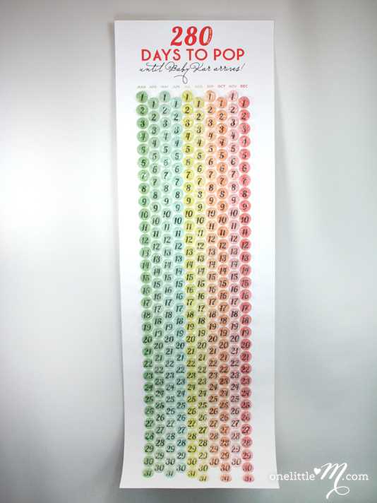 bubble wrap calendar template