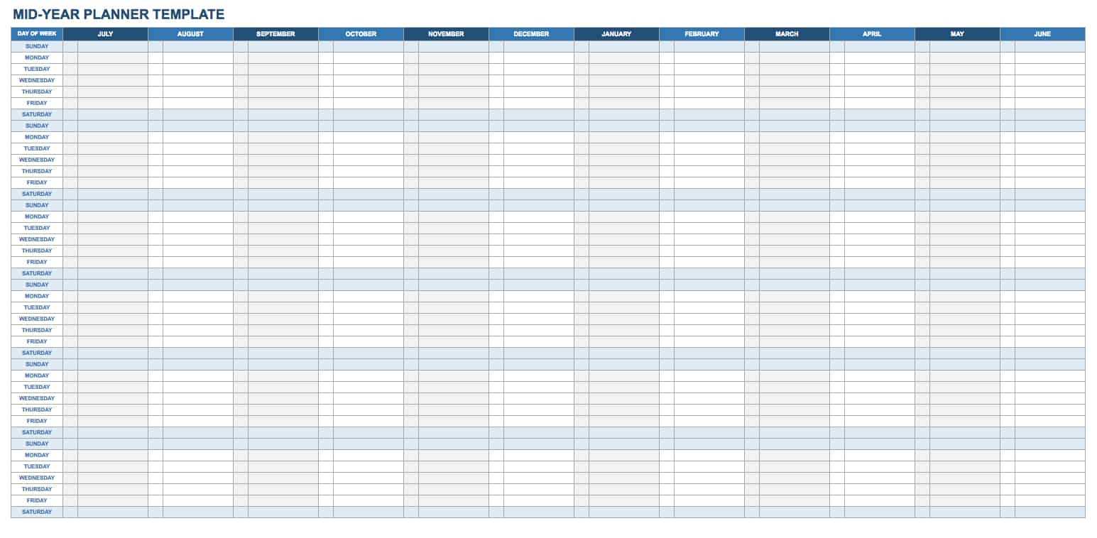 weekly academic calendar template