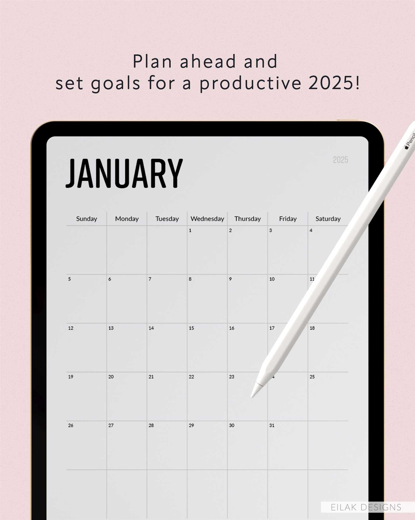 calendar 2025 january template