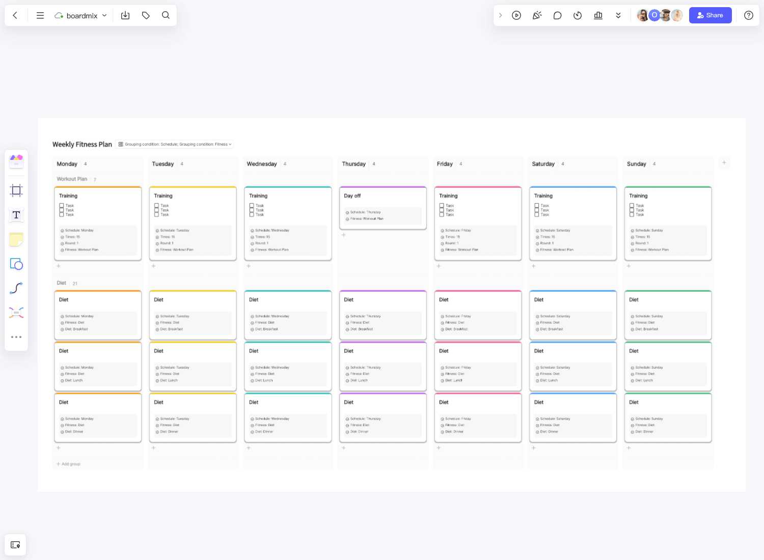 weekly workout calendar template