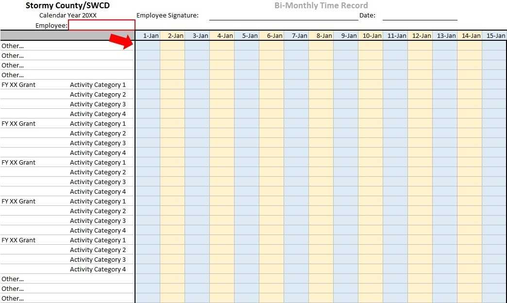 grant tracking calendar template