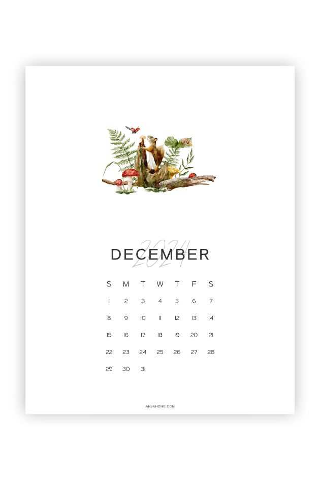 cute december calendar template