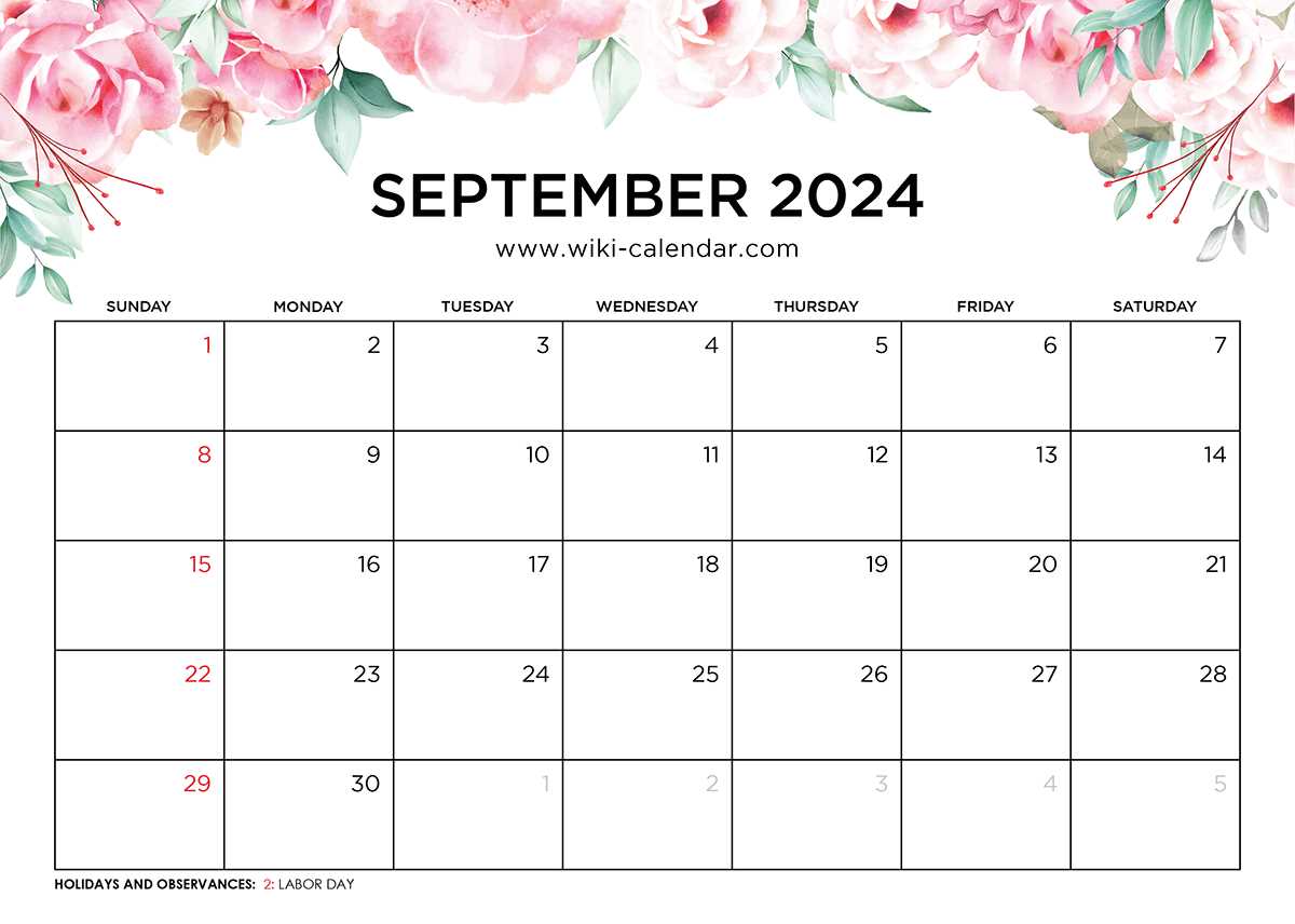 calendar september template