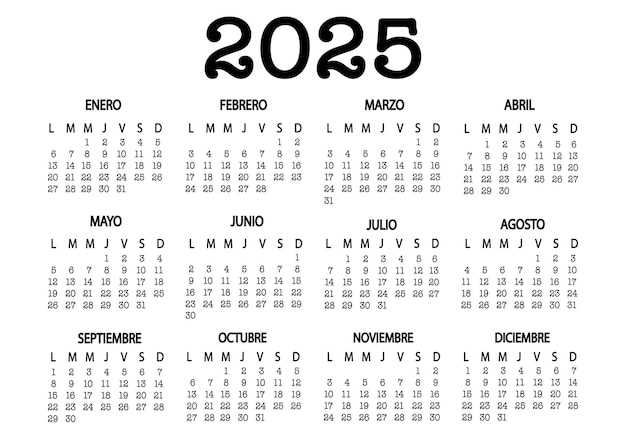 2025 spanish calendar template