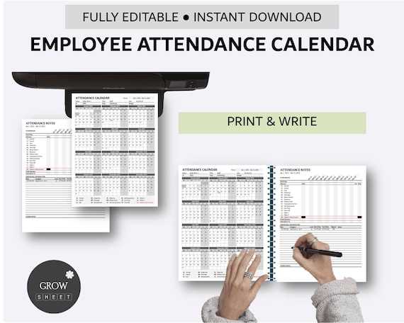 absentee calendar template