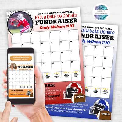 calendar fundraiser template football