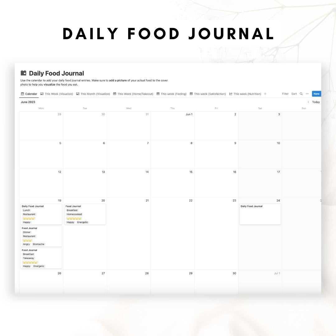 recipe calendar template