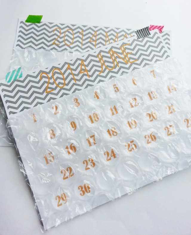 bubble wrap calendar template