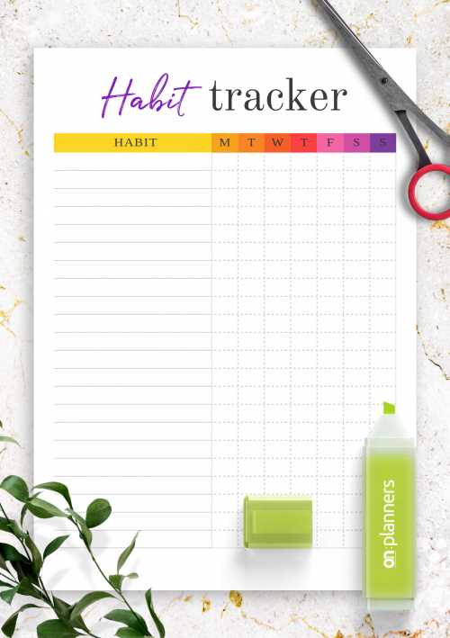 habit tracker calendar template