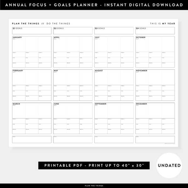 blank annual calendar template