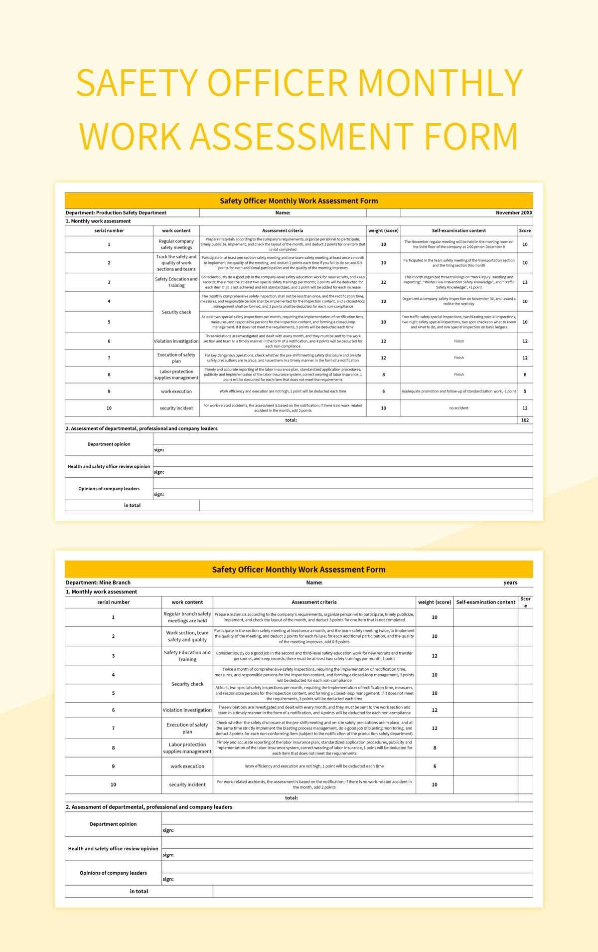 safety calendar template