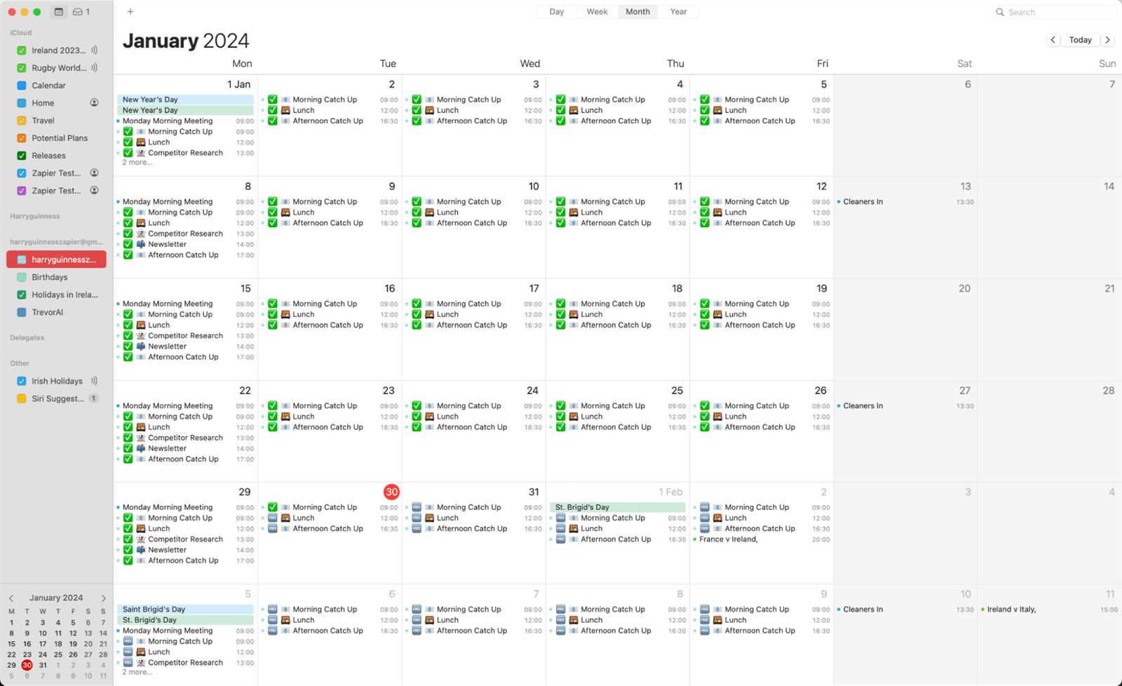 calendar template for mac