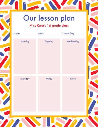 lesson planning calendar template