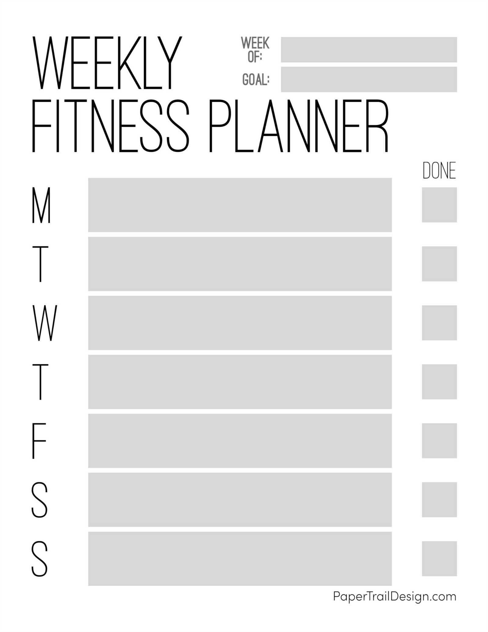 exercise calendar template