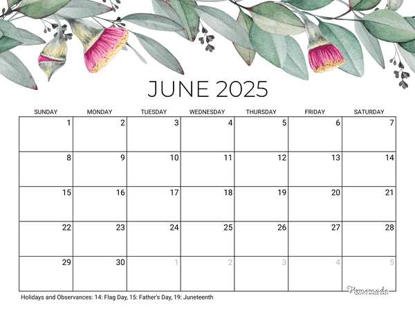 calendar templates june 2025