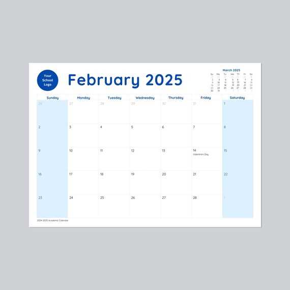 academic calendar 2025 19 template