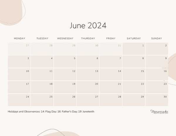 calendar template uk