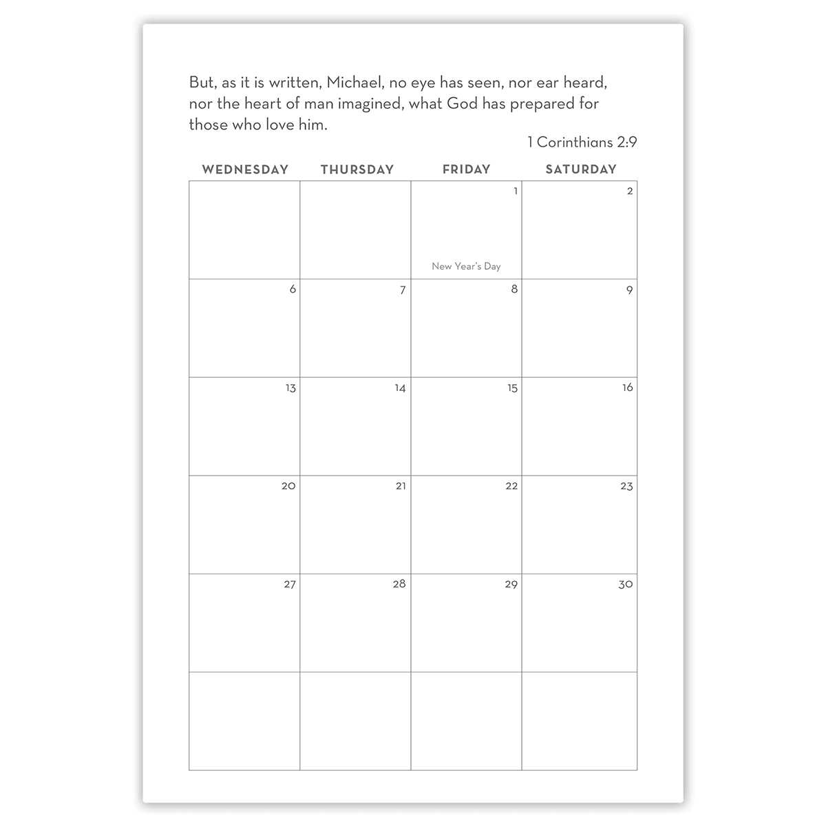 monthly prayer calendar template