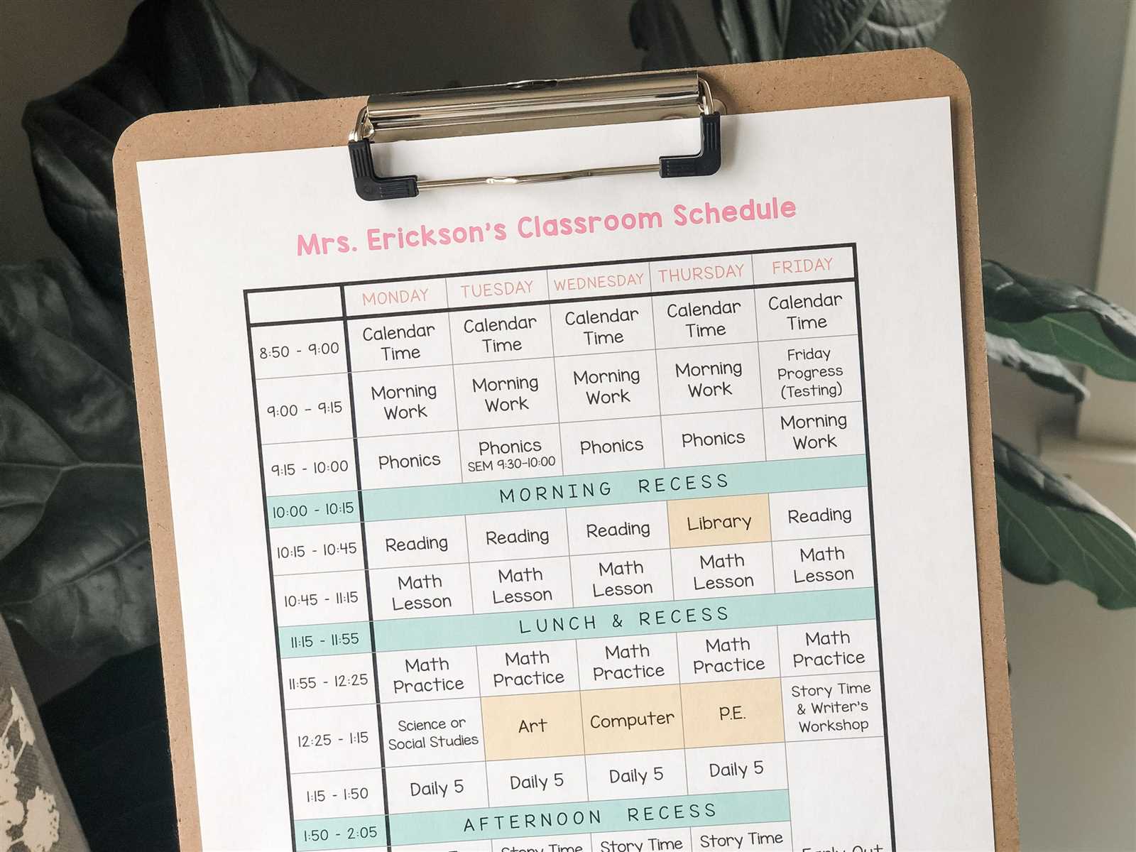 teacher calendar template