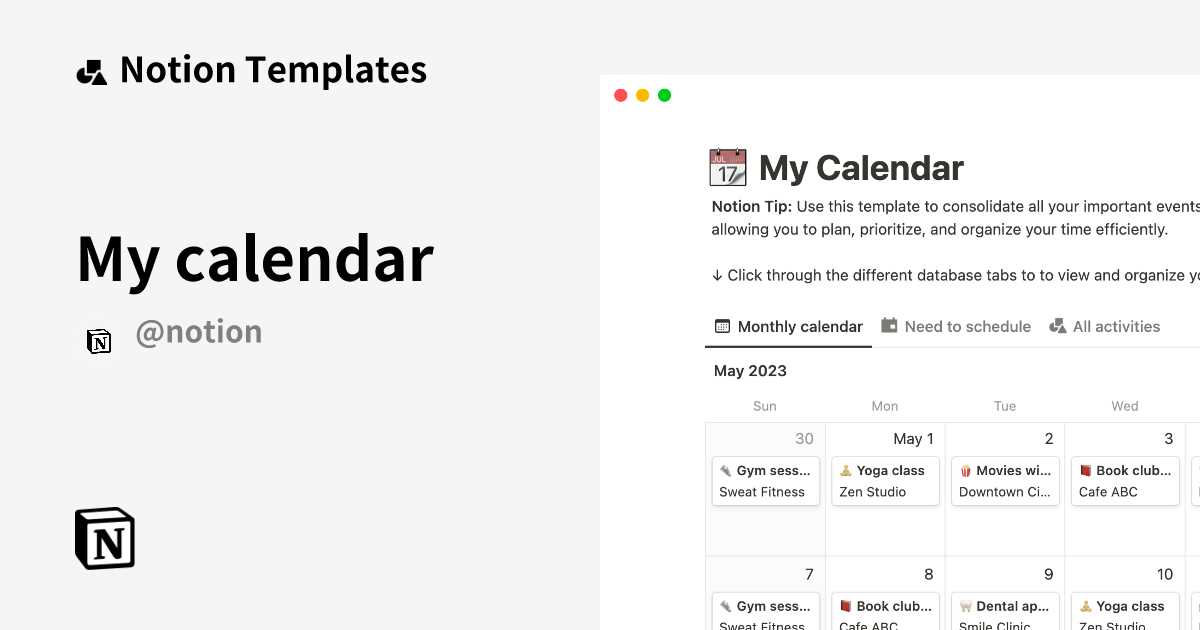 notion calendar templates free