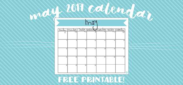 may monthly calendar template