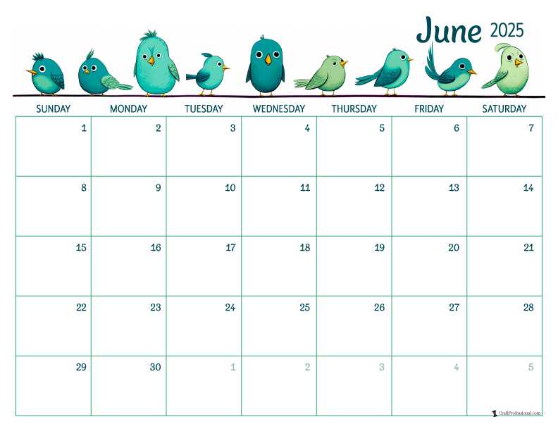 june 2025 calendar template free