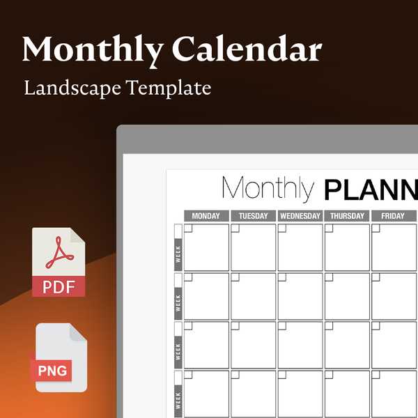 calendar template monthly