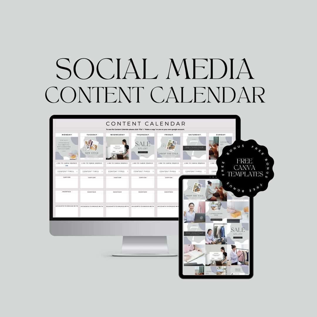 free social media calendar templates