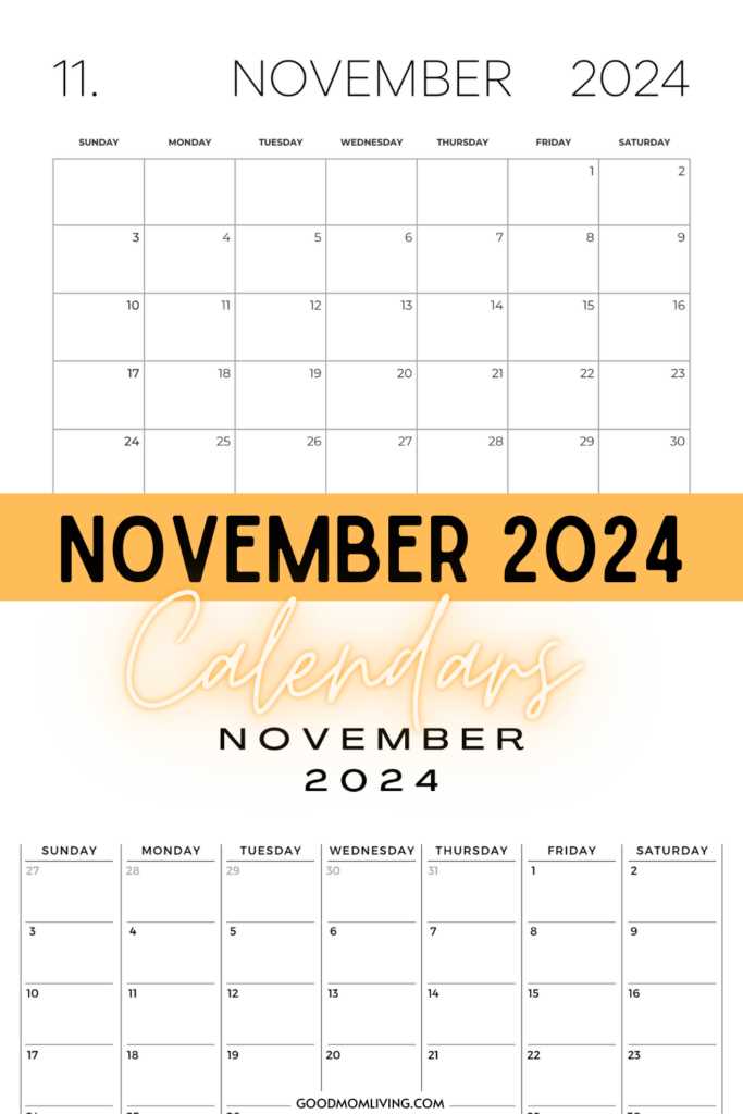 november calendar template