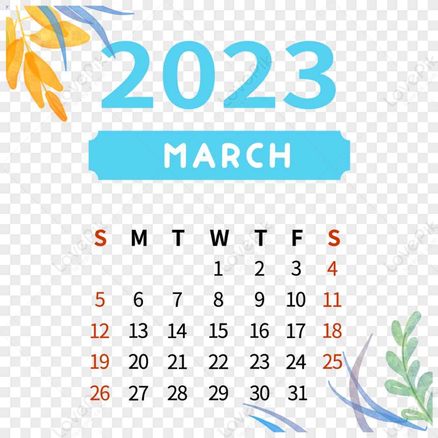 march 23 calendar template