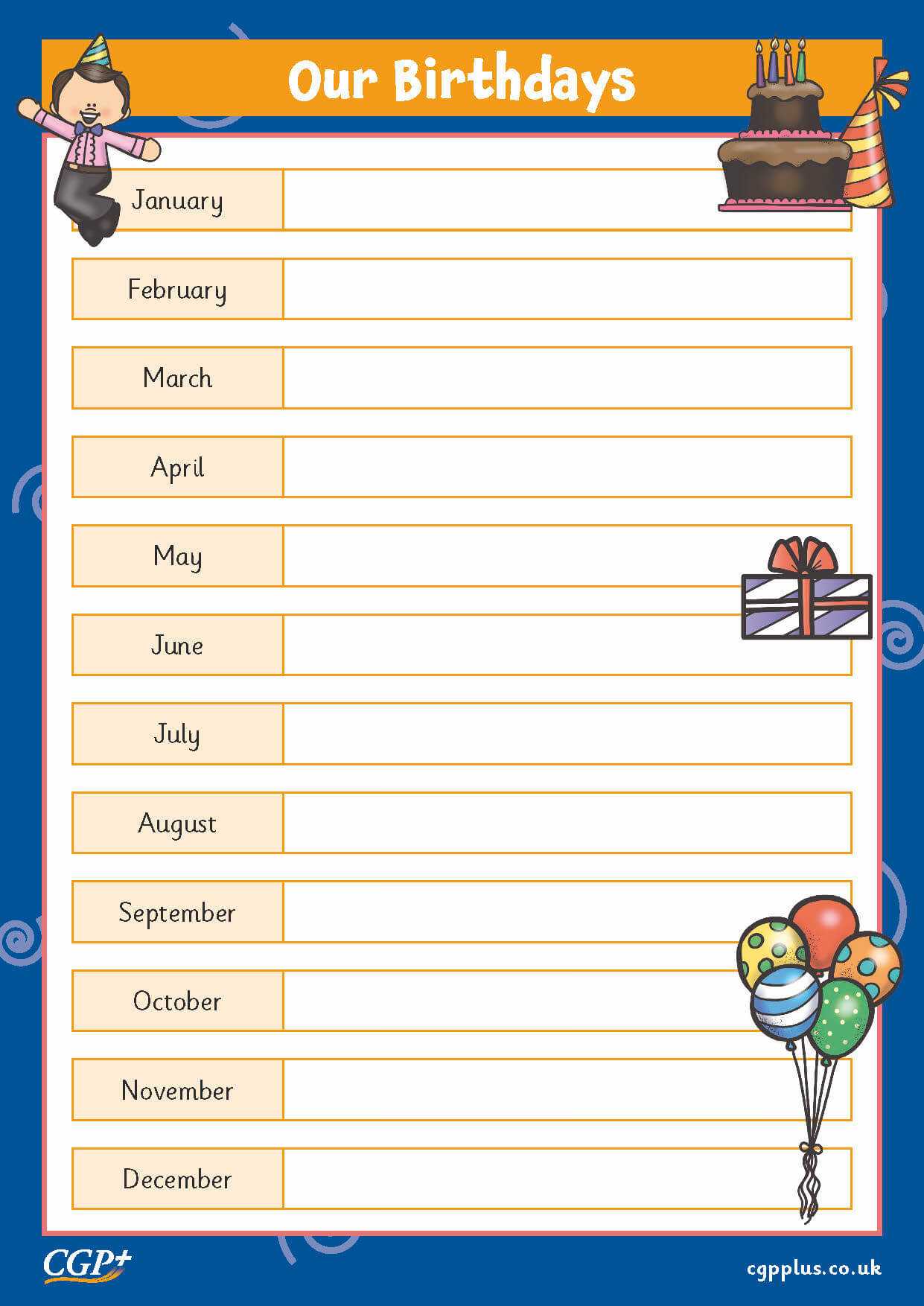 birthday calendar template for classroom