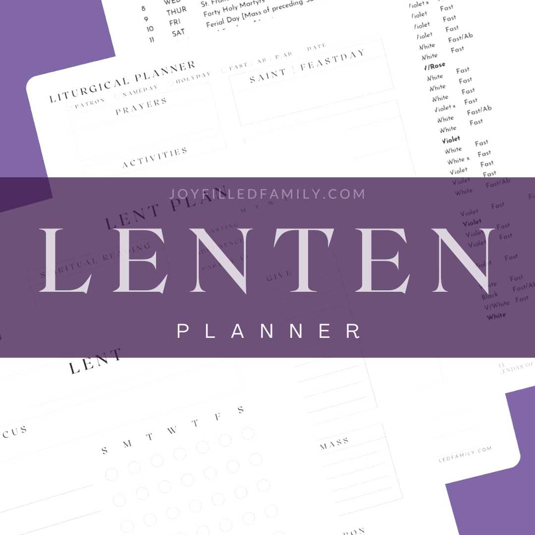 lenten calendar template