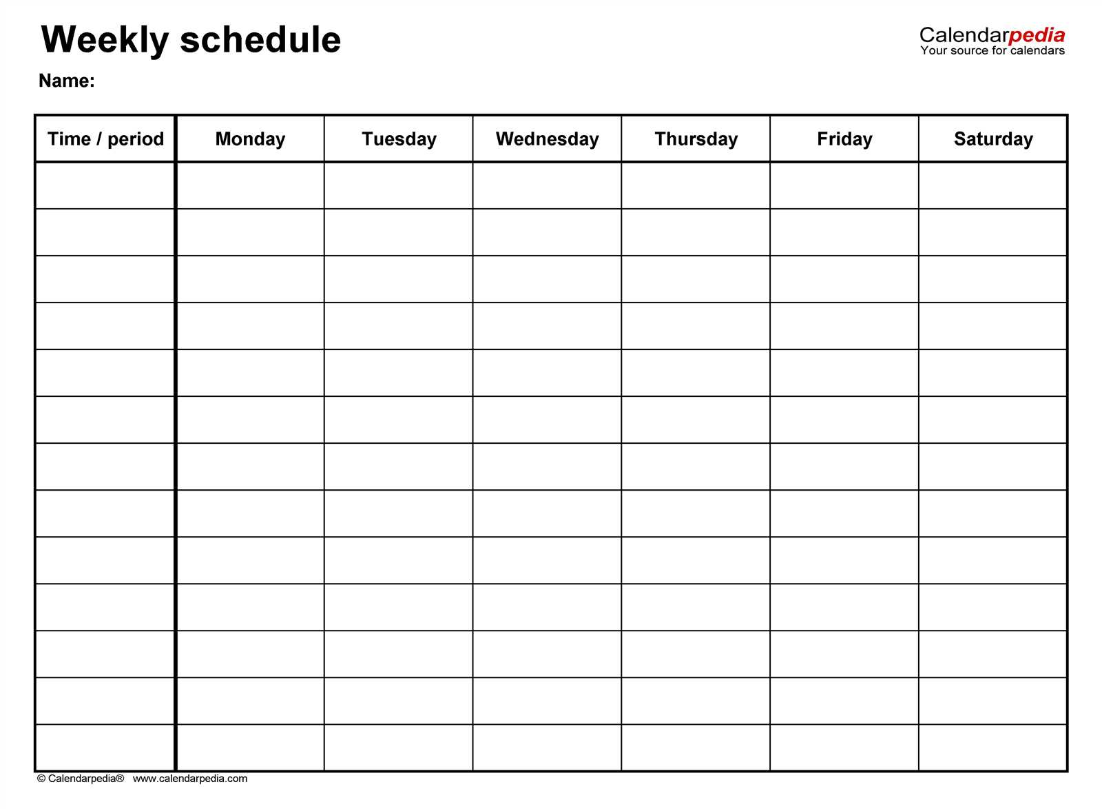 calendar template schedule