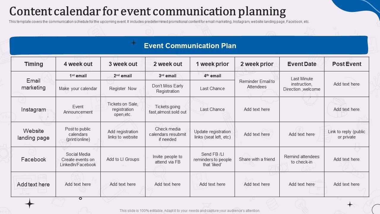 comms calendar template