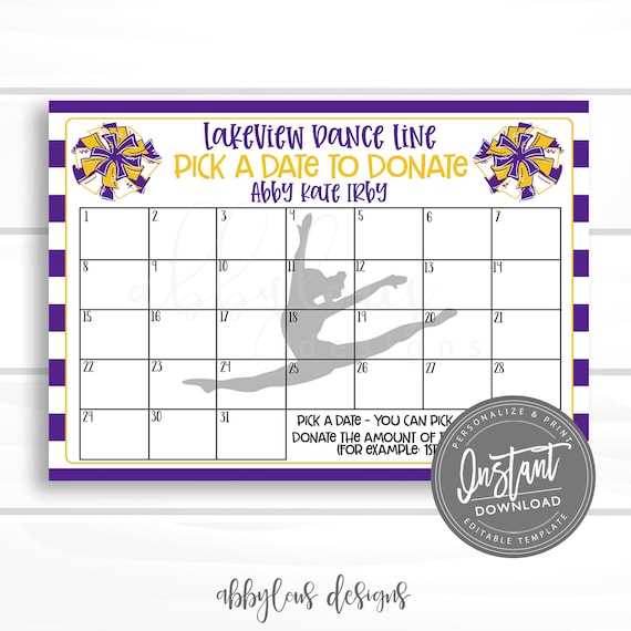 pick a date calendar fundraiser template